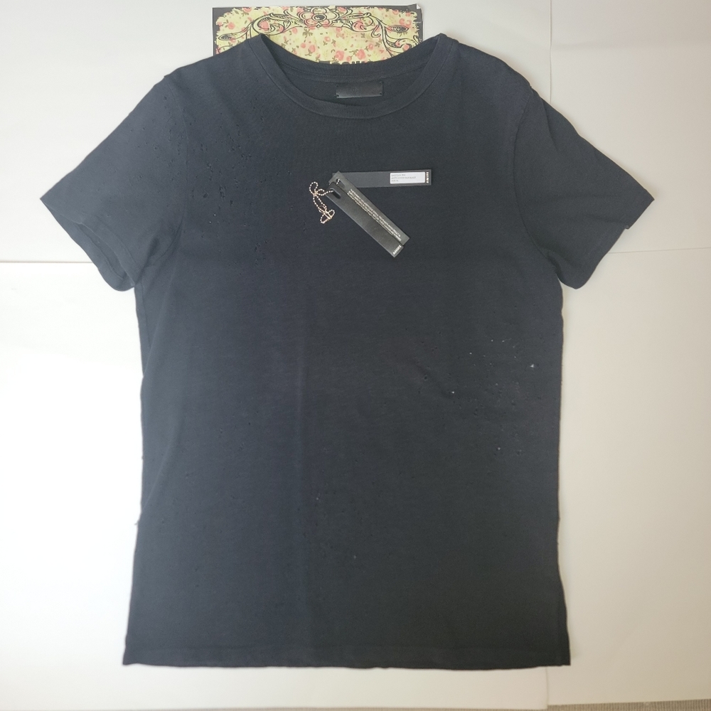Amiri Shotgun Distressed T-shirt black tee